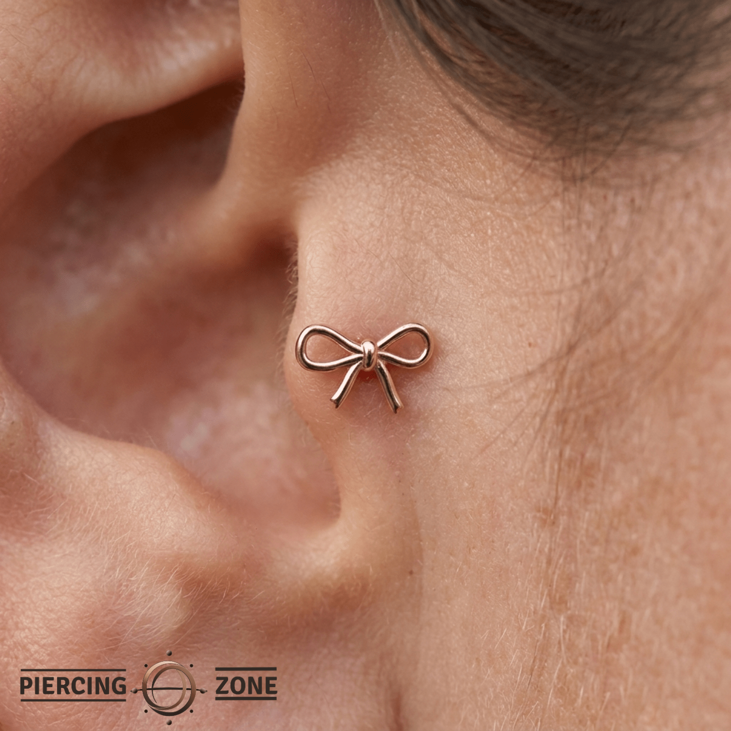 BOW - 14K Gold Threadless/Threaded End - piercing - zone.com
