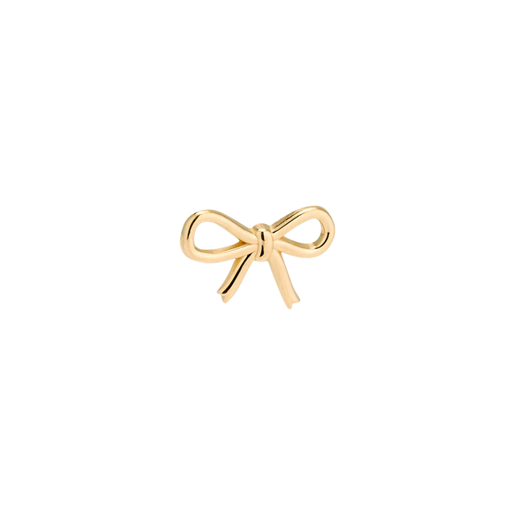 BOW - 14K Gold Threadless/Threaded End - piercing - zone.com
