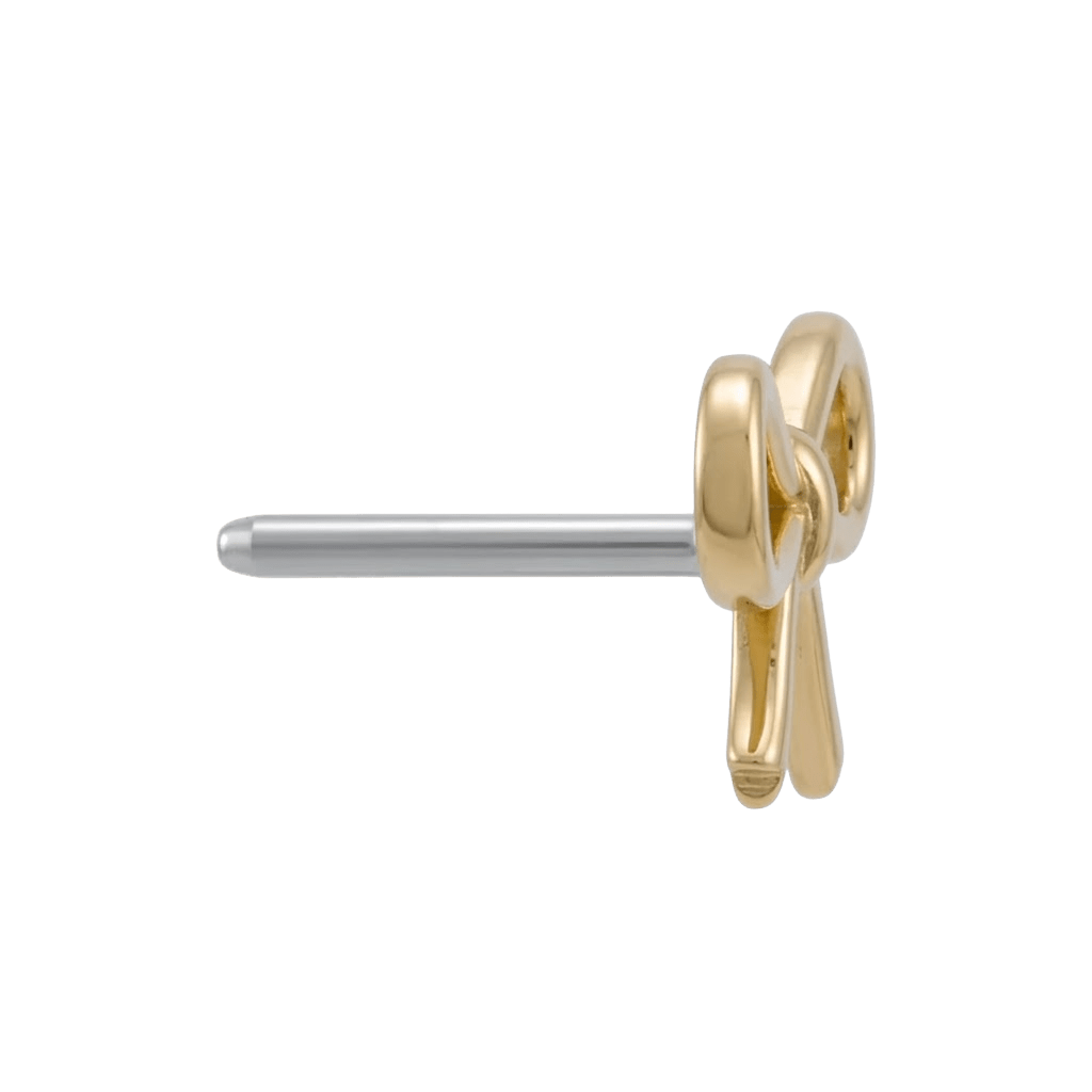 BOW - 14K Gold Threadless/Threaded End - piercing - zone.com
