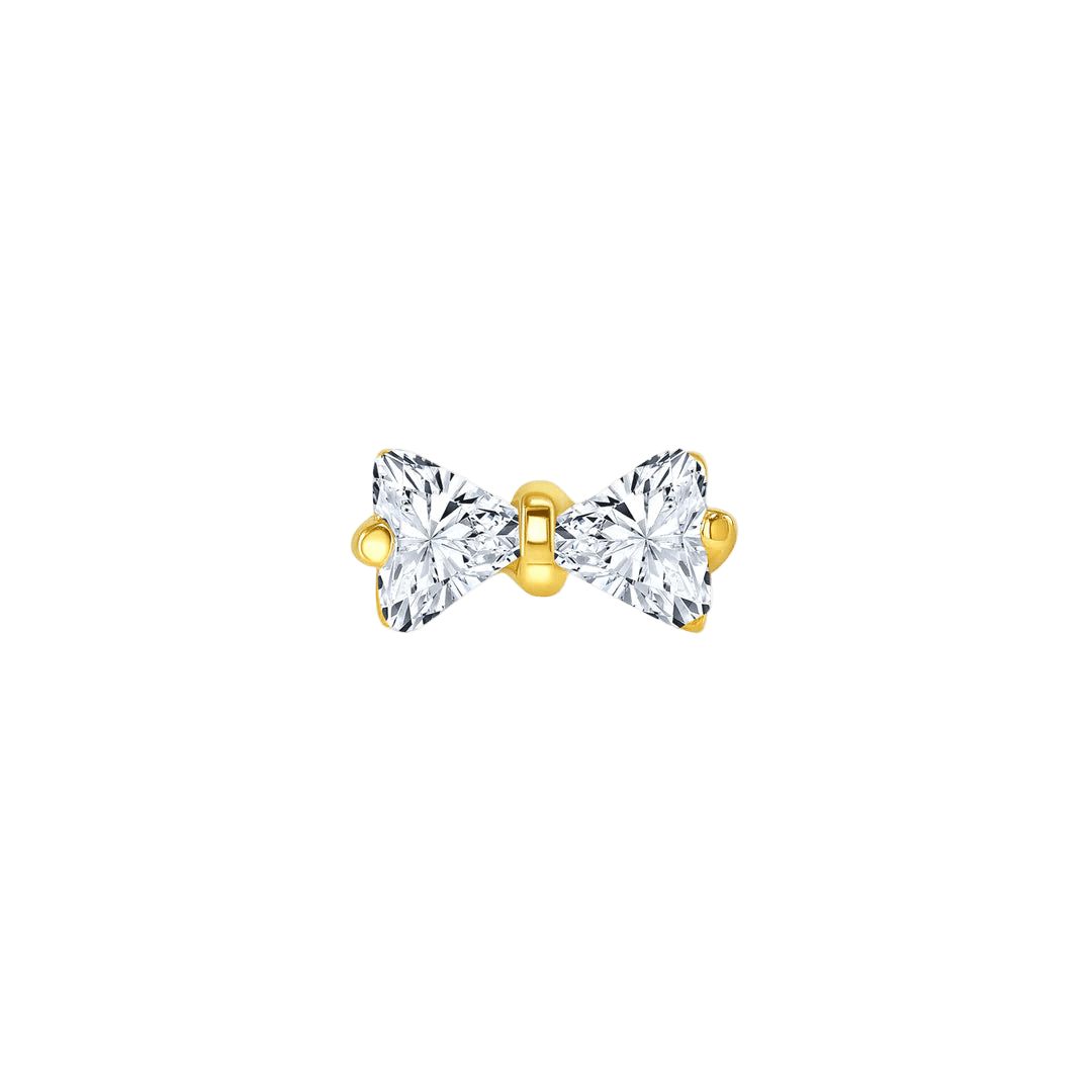 Bow Tie – 14K/18K Gold Threadless End - piercing - zone.com