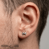 Bow Tie Chic – 3D Silhouette – 14K Gold Threadless End - piercing - zone.com