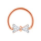 Bow Tie Seamless Ring – 14K Gold Twin-Triangle Gem Design