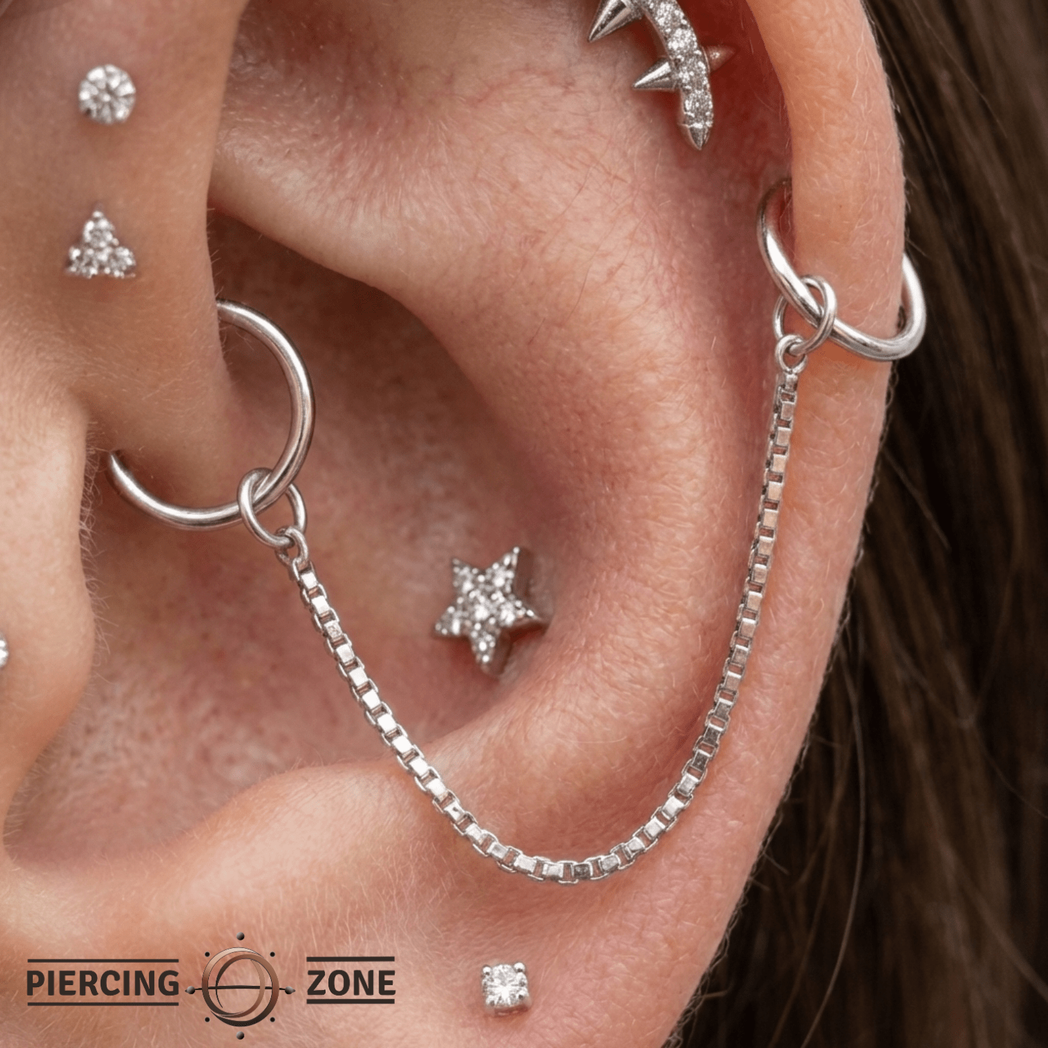 Box Chain – 14K Gold Piercing Chain - piercing - zone.com