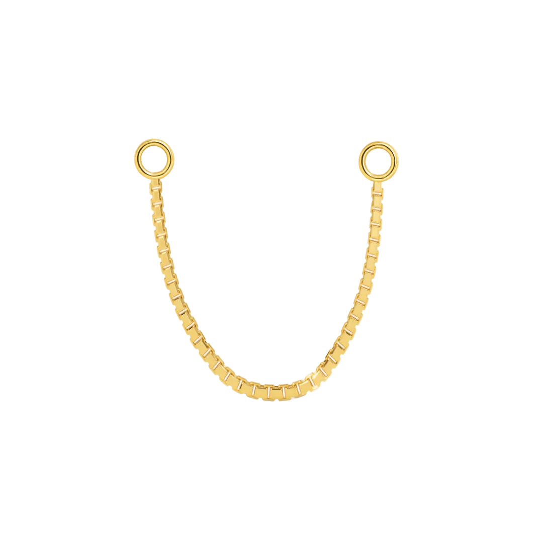 Box Chain – 14K Gold Piercing Chain - piercing - zone.com