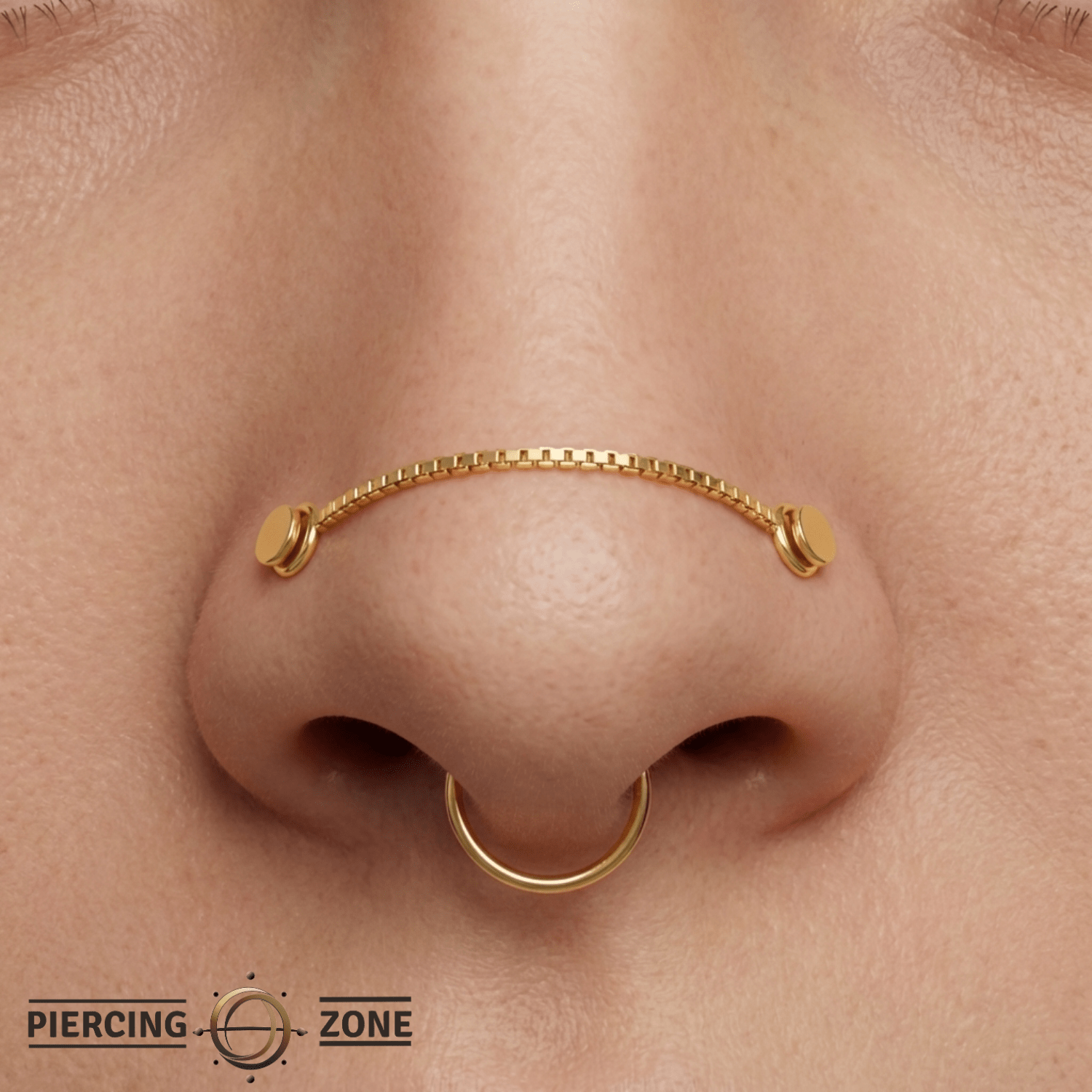 Box Chain – 14K Gold Piercing Chain - piercing - zone.com