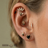 Boxing Gloves with Gems – 14K/18K Gold Threadless End - piercing - zone.com