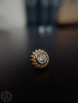 Braided CZ Bezel - Set – 14K Gold Threadless End - piercing - zone.com