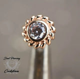 Braided CZ Bezel - Set – 14K Gold Threadless End - piercing - zone.com