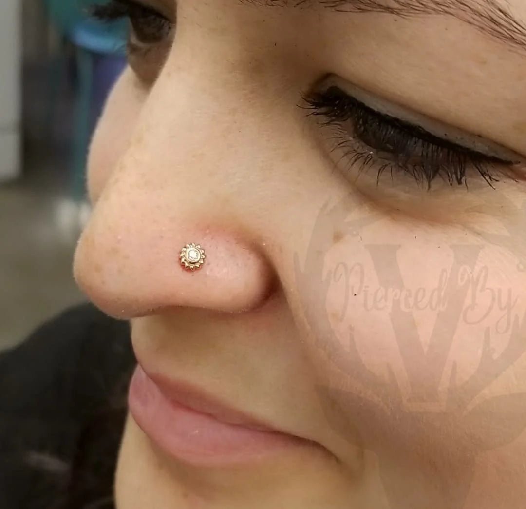 Braided CZ Bezel - Set – 14K Gold Threadless End - piercing - zone.com