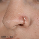 Brigitte – CZ Five - Stone – 14K Gold Seam Ring - piercing - zone.com