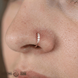 Brigitte – CZ Five - Stone – 14K Gold Seam Ring - piercing - zone.com