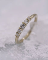 Brigitte – CZ Five - Stone – 14K Gold Seam Ring - piercing - zone.com