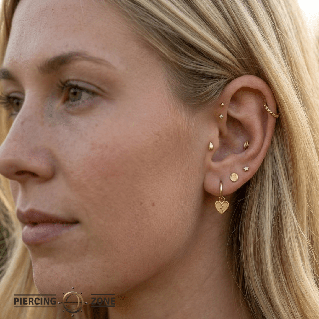 Broken Heart – 14K & 18K Gold Charm - piercing - zone.com