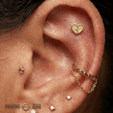 Broken Heart – 14K Gold Threadless/Threaded End - piercing - zone.com