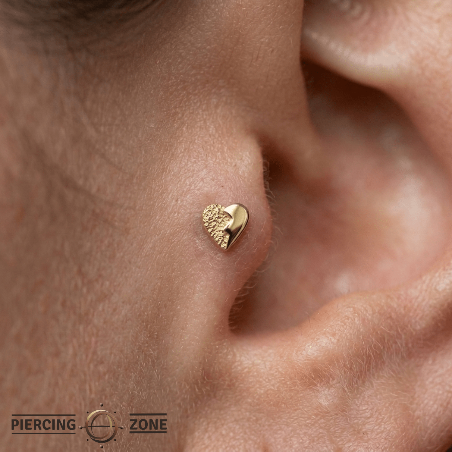 Broken Heart - 18K Gold Threadless/Threaded End - piercing-zone.com