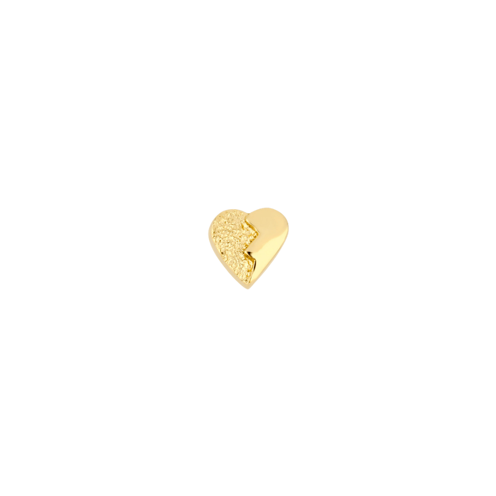 Broken Heart - 18K Gold Threadless/Threaded End - piercing-zone.com