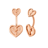 Broken Heart Curved Barbell – 14K Gold Navel Piercing - piercing - zone.com