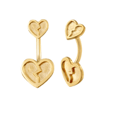 Broken Heart Curved Barbell – 14K Gold Navel Piercing - piercing - zone.com