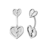 Broken Heart Curved Barbell – 14K Gold Navel Piercing - piercing - zone.com