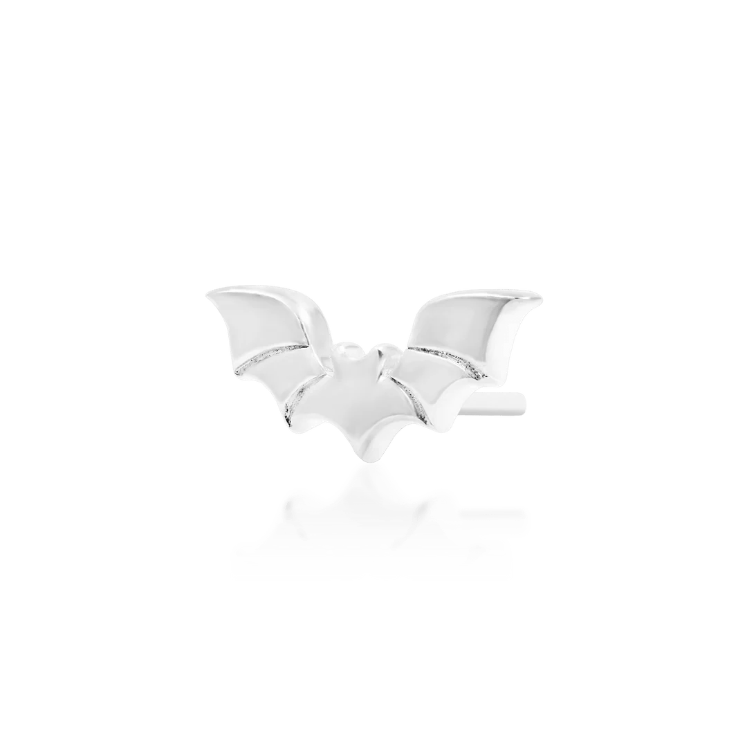 Bruce – Bat Silhouette – 14K Gold Threadless End - piercing - zone.com