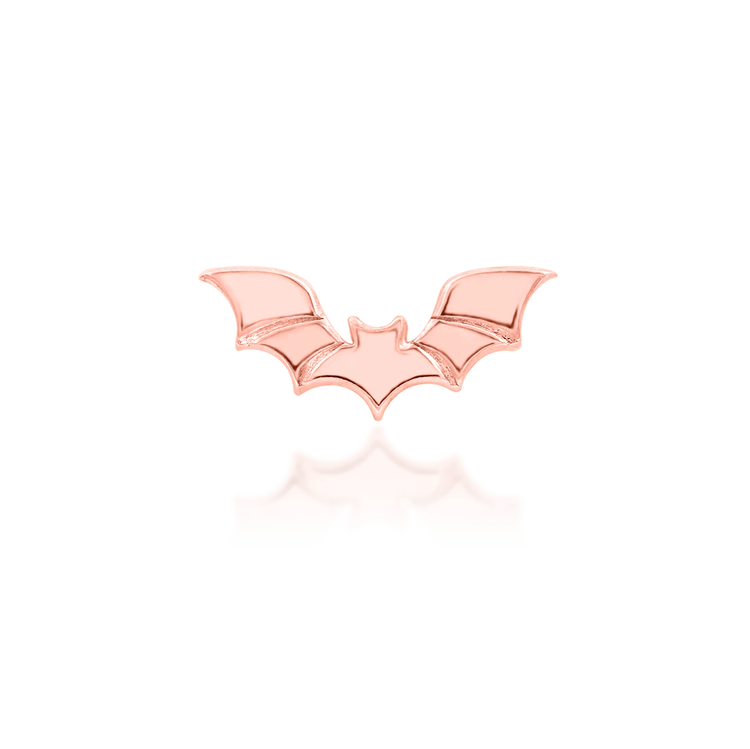 Bruce – Bat Silhouette – 14K Gold Threadless End - piercing - zone.com