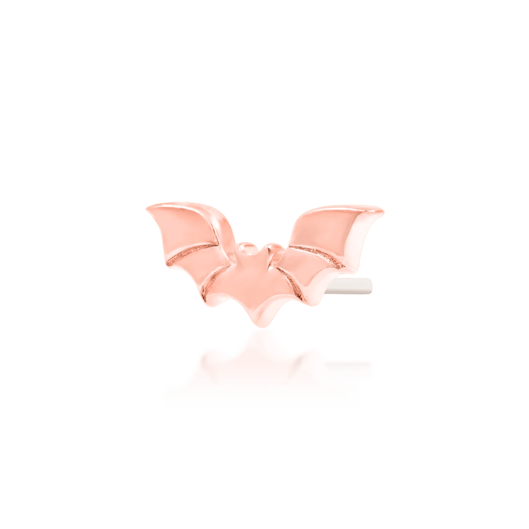 Bruce – Bat Silhouette – 14K Gold Threadless End - piercing - zone.com