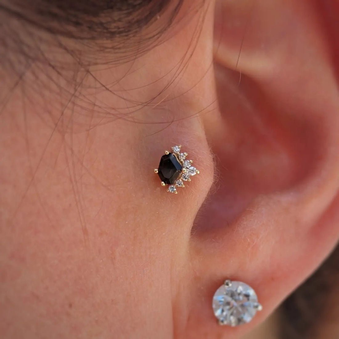 Bones + Honey – 14K Gold Smoky Quartz & CZ Threadless End