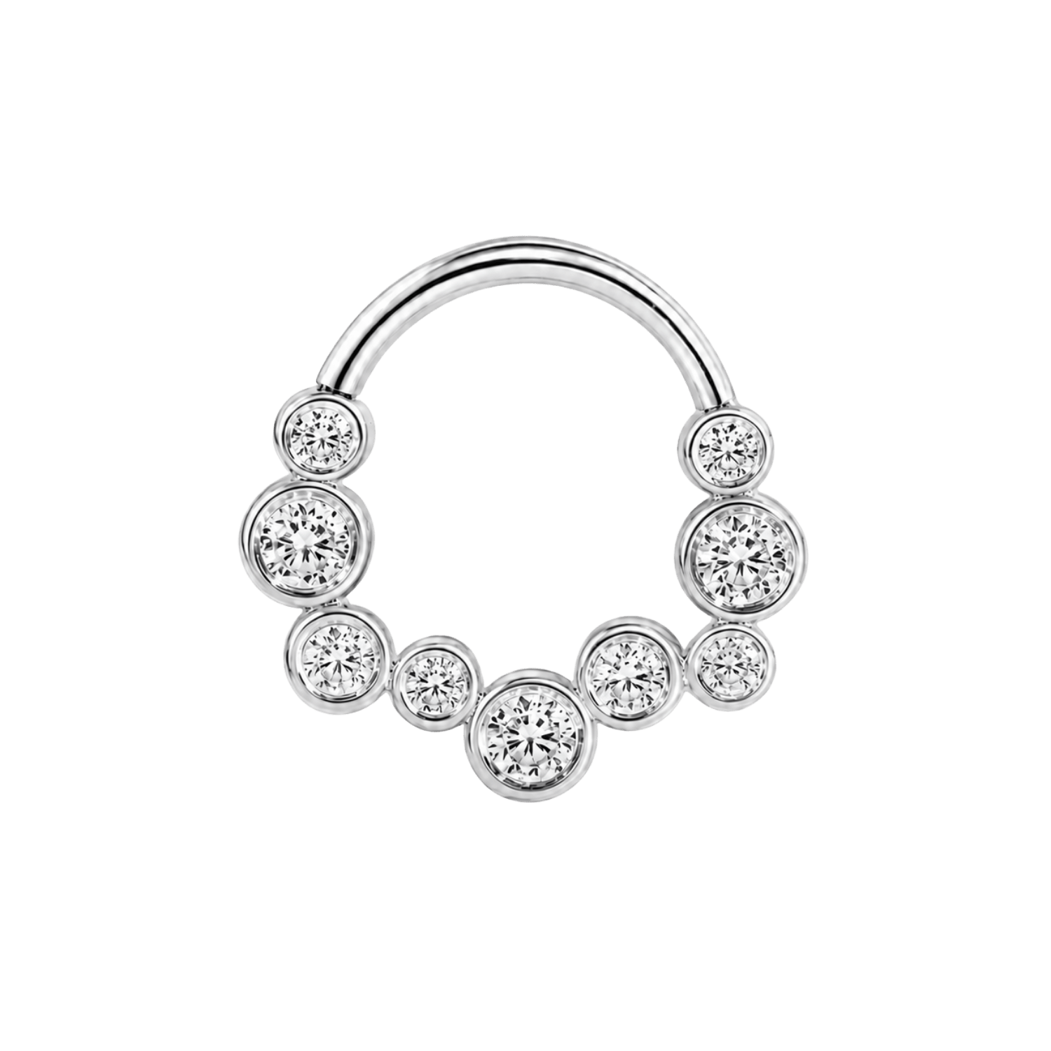Bubble Bezel Seamless Ring – 14K Gold Graduated Cluster - piercing-zone.com