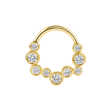 Bubble Bezel Seamless Ring – 14K Gold Graduated Cluster - piercing-zone.com