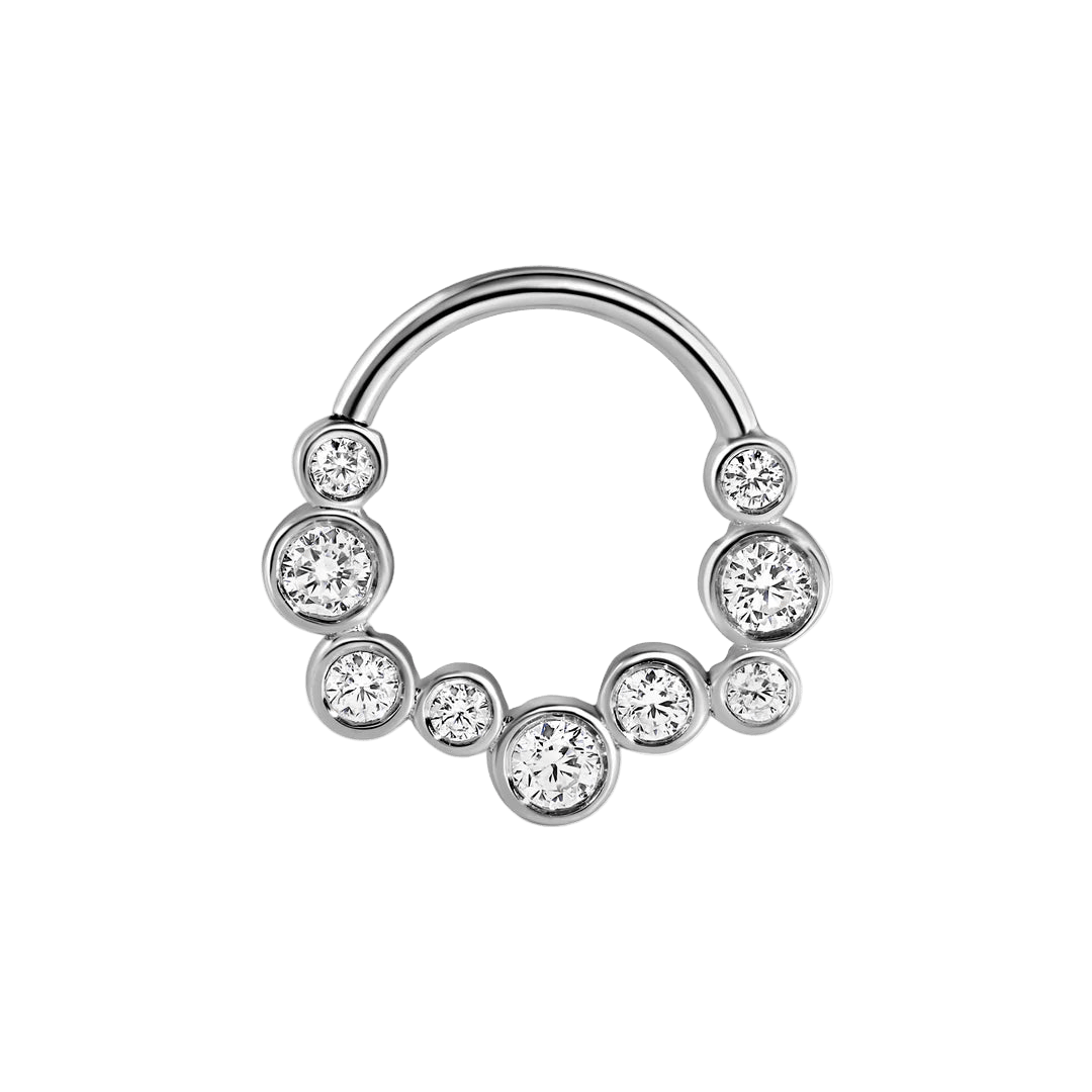 Bubble Bezel Seamless Ring – 14K Gold Graduated Cluster - piercing - zone.com