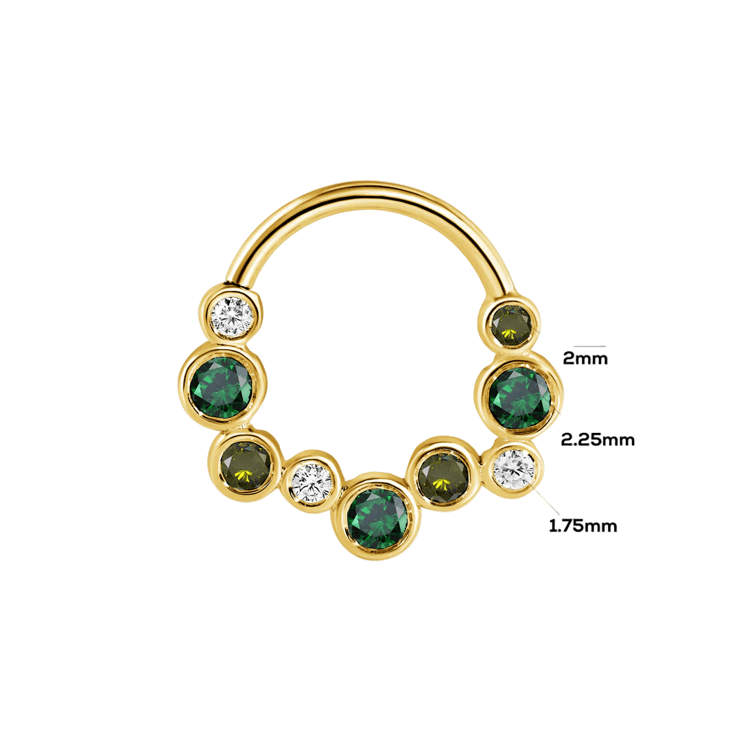 Bubble Bezel Seamless Ring – 14K Gold Graduated Cluster - piercing - zone.com