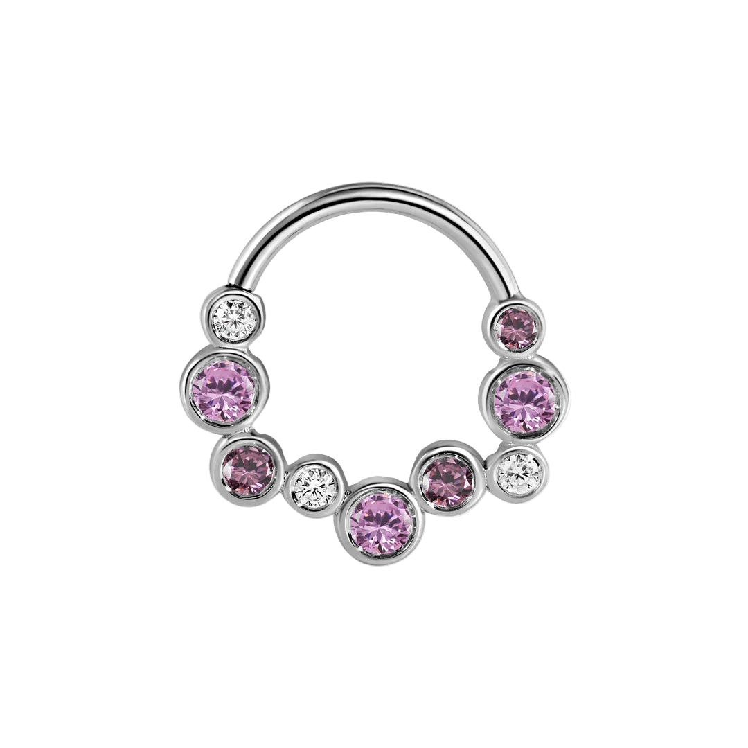 Bubble Bezel Seamless Ring – 14K Gold Graduated Cluster - piercing - zone.com