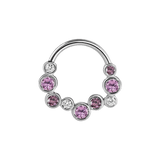 Bubble Bezel Seamless Ring – 14K Gold Graduated Cluster - piercing - zone.com