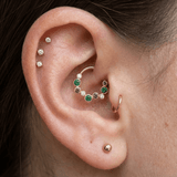 Bubble Bezel Seamless Ring – 14K Gold Graduated Cluster - piercing - zone.com