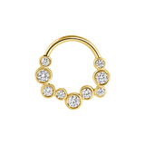 Bubble Bezel Seamless Ring – 14K Gold Graduated Cluster - piercing - zone.com