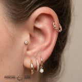 Bubble Chain Seamless Ring – 14K Gold Cup & Divot Design - piercing - zone.com