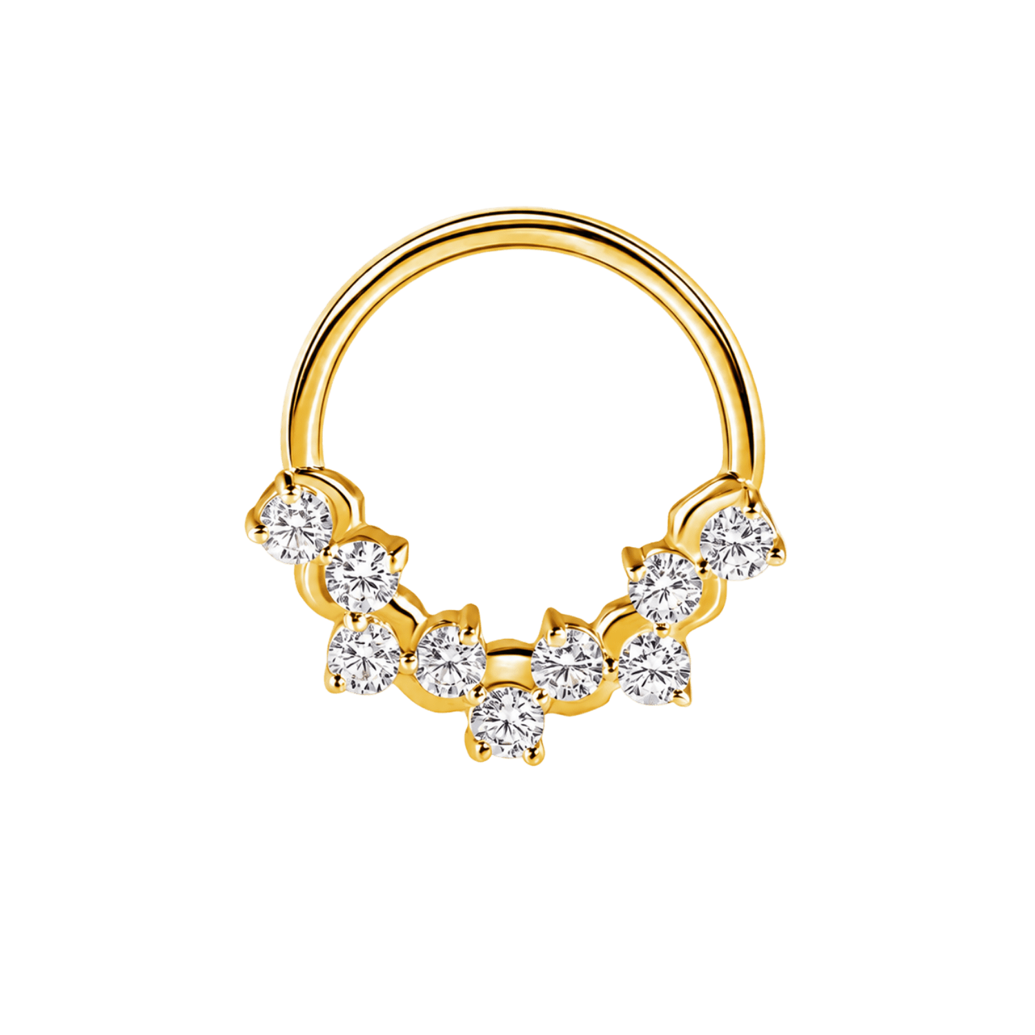 Bubble Prong Seamless Ring – 14K Gold Cluster Design - piercing-zone.com