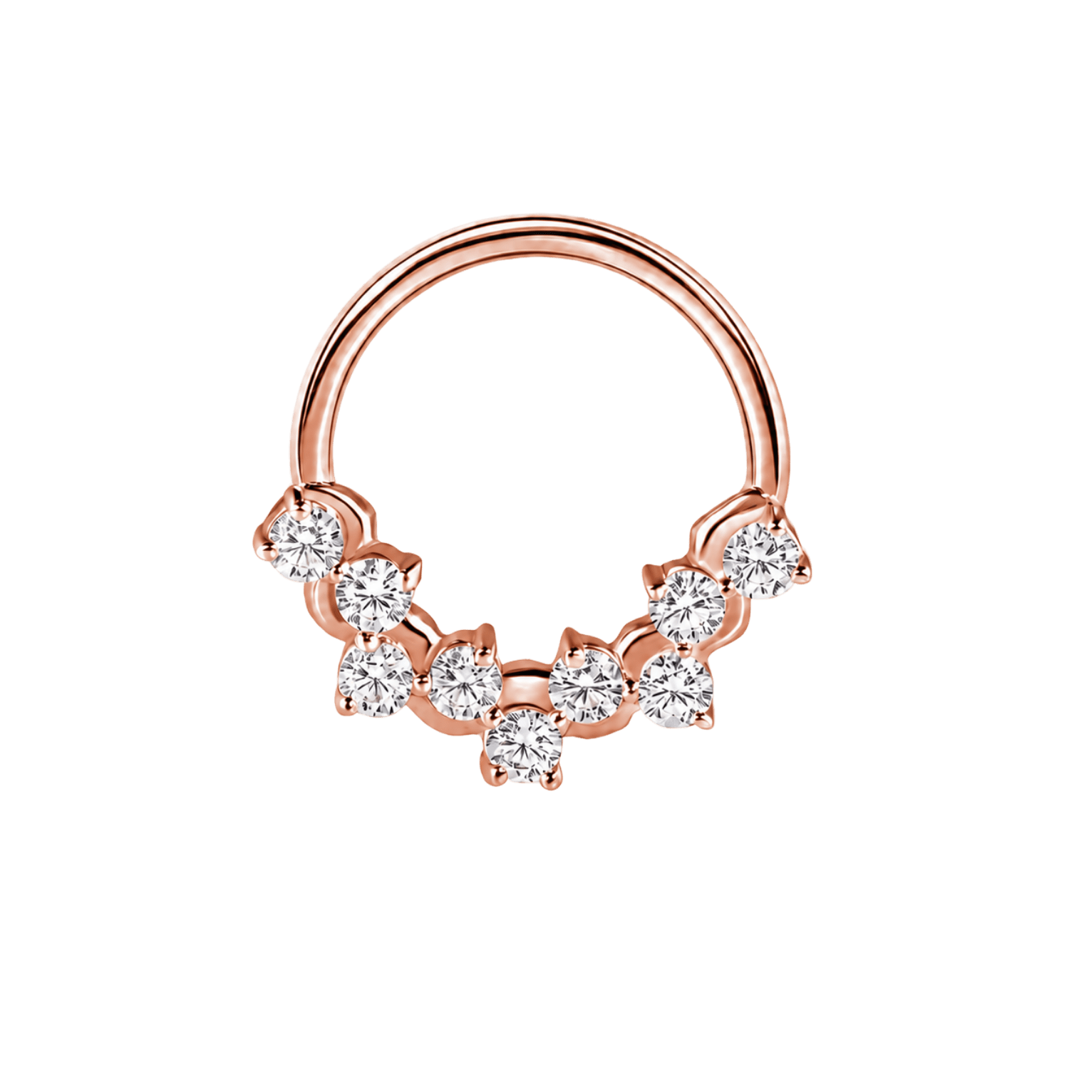 Bubble Prong Seamless Ring – 14K Gold Cluster Design - piercing-zone.com