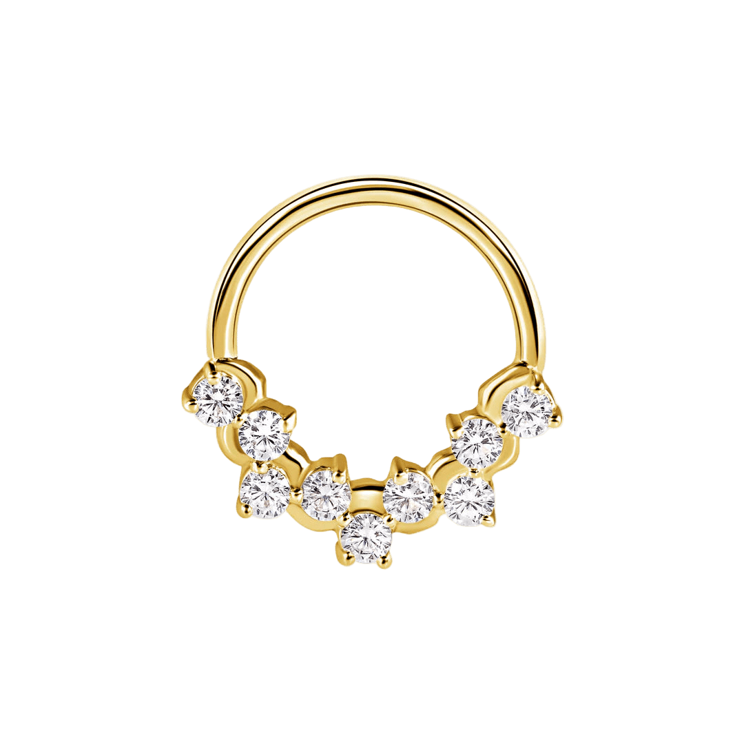 Bubble Prong Seamless Ring – 14K Gold Cluster Design - piercing - zone.com