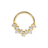Bubble Prong Seamless Ring – 14K Gold Cluster Design - piercing - zone.com
