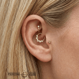 Bubble Prong Seamless Ring – 14K Gold Cluster Design - piercing - zone.com