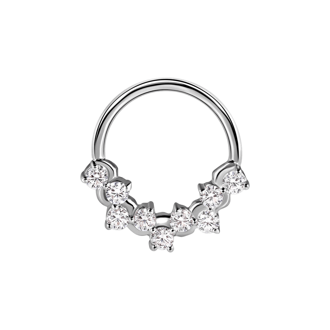 Bubble Prong Seamless Ring – 14K Gold Cluster Design - piercing - zone.com