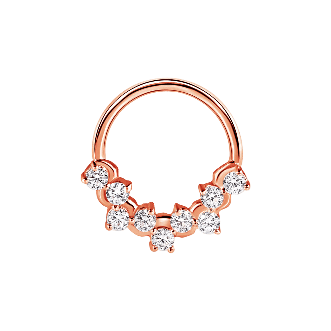 Bubble Prong Seamless Ring – 14K Gold Cluster Design - piercing - zone.com