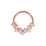 Bubble Prong Seamless Ring – 14K Gold Cluster Design - piercing - zone.com