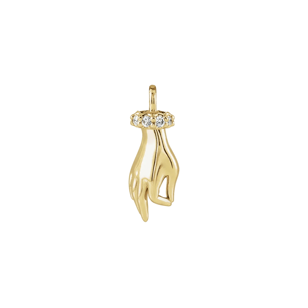 Buddha’s Hand – 14K & 18K Gold Charm - piercing - zone.com
