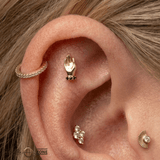 Buddha's Hand – 14K Gold Threadless/Threaded End - piercing - zone.com