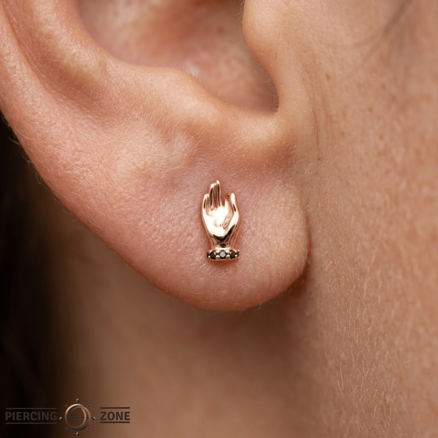 Buddha's Hand – 14K Gold Threadless/Threaded End - piercing - zone.com