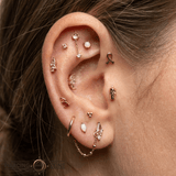 Burning Candle - 18K Gold Threadless/Threaded End - piercing-zone.com