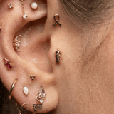 Burning Candle - 18K Gold Threadless/Threaded End - piercing-zone.com