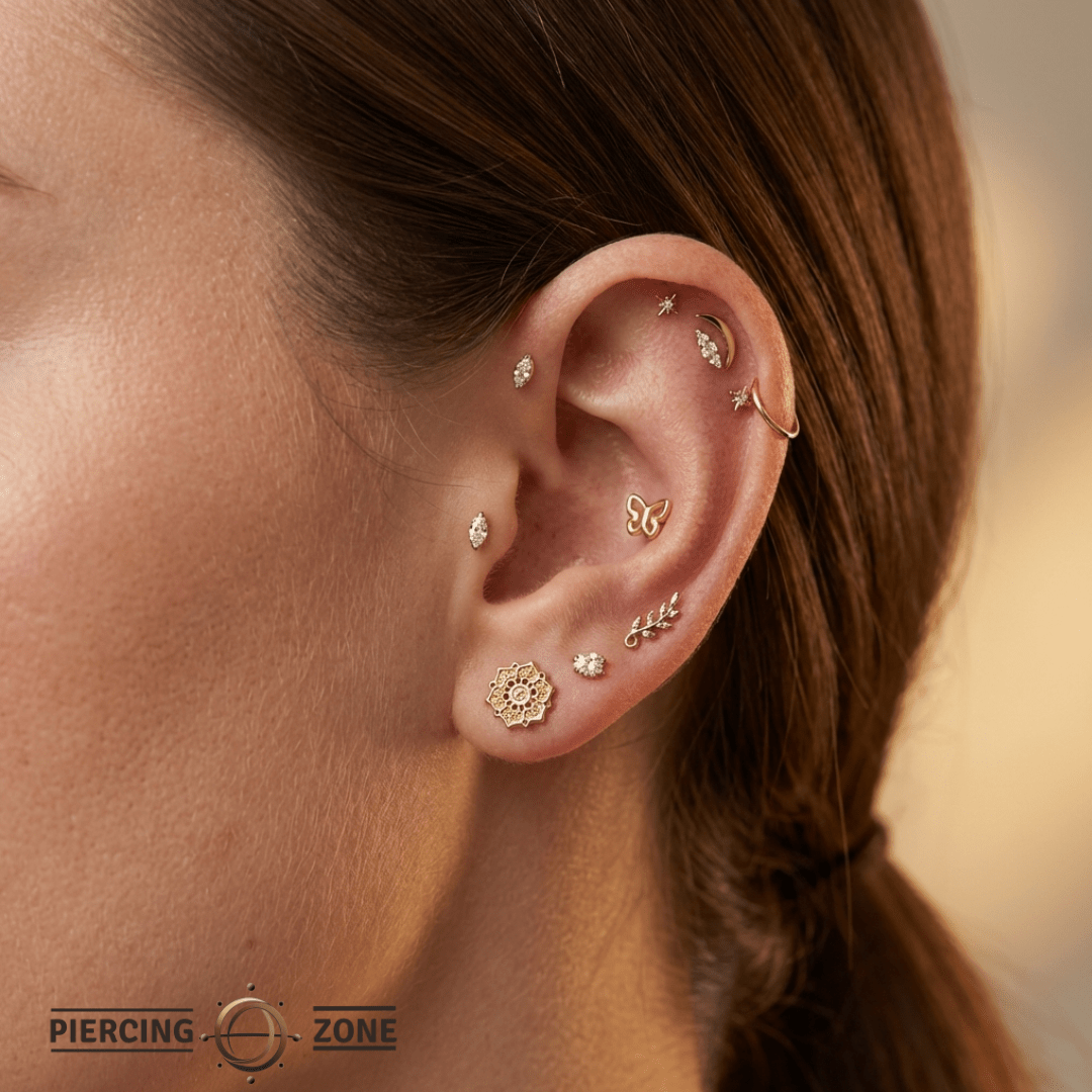 Butterfly – 14K Gold Threadless/Threaded End - piercing - zone.com